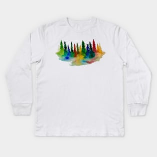 Rainbow forest Kids Long Sleeve T-Shirt